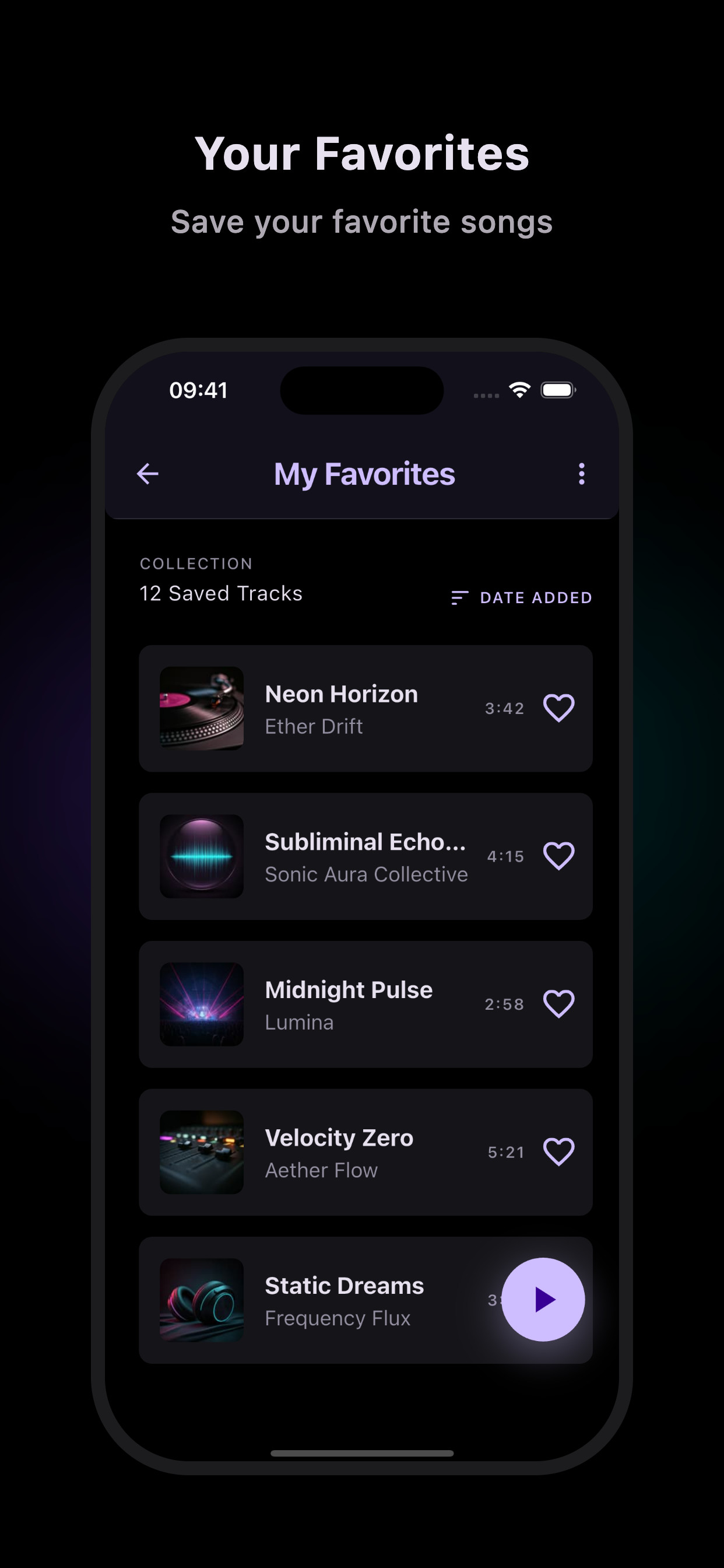 Your favorites — save your favorite songs
